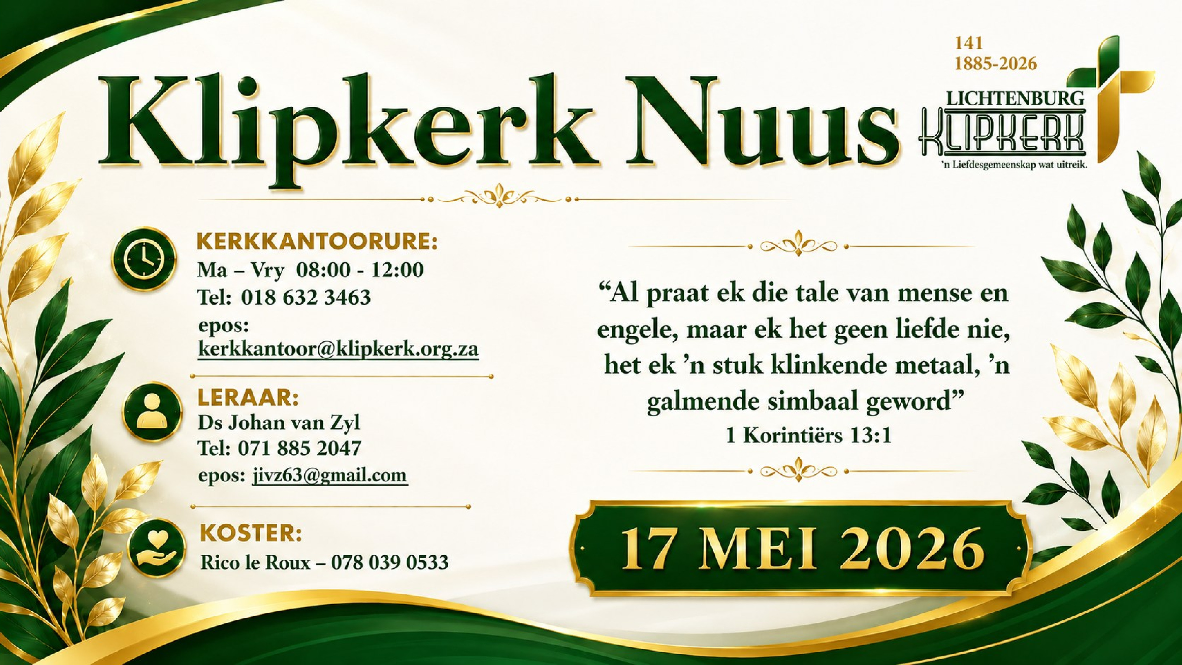 klipkerk Lichtenburg Weeknuus